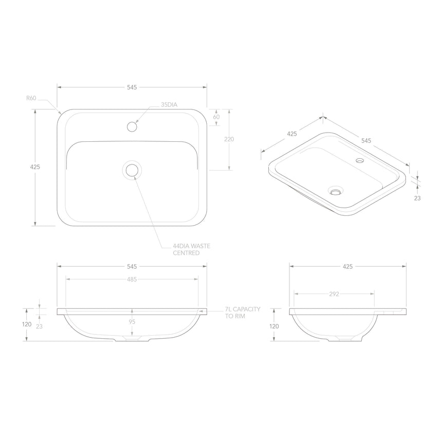ADP Strength Semi Inset Basin Matte White Bathroom Basin ADP   