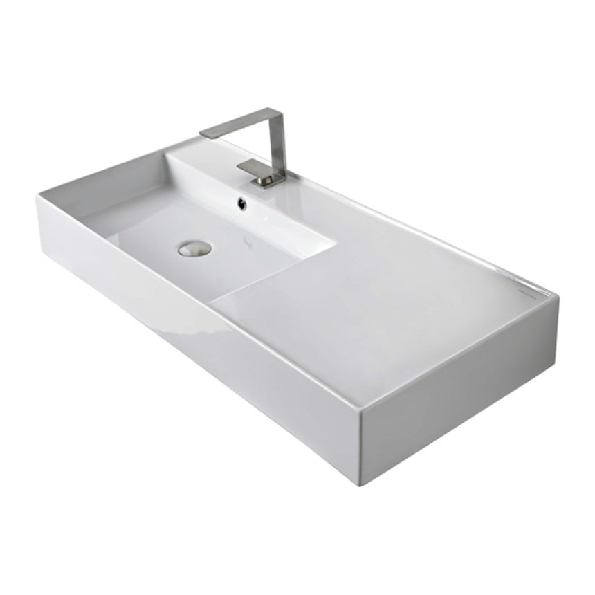 ADP Teorema Wall Basin 1000 Left offset with Tap Hole Bathroom Basin ADP   