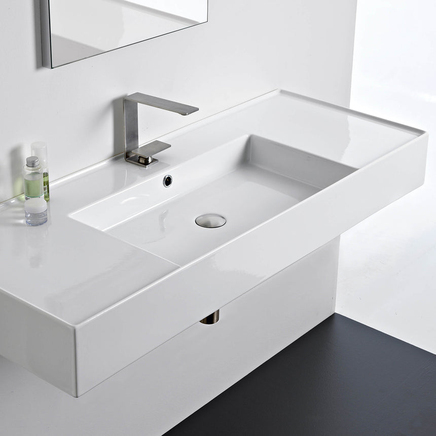 ADP Teorema Wall Basin 1200 Centre without Tap Hole Bathroom Basin ADP   