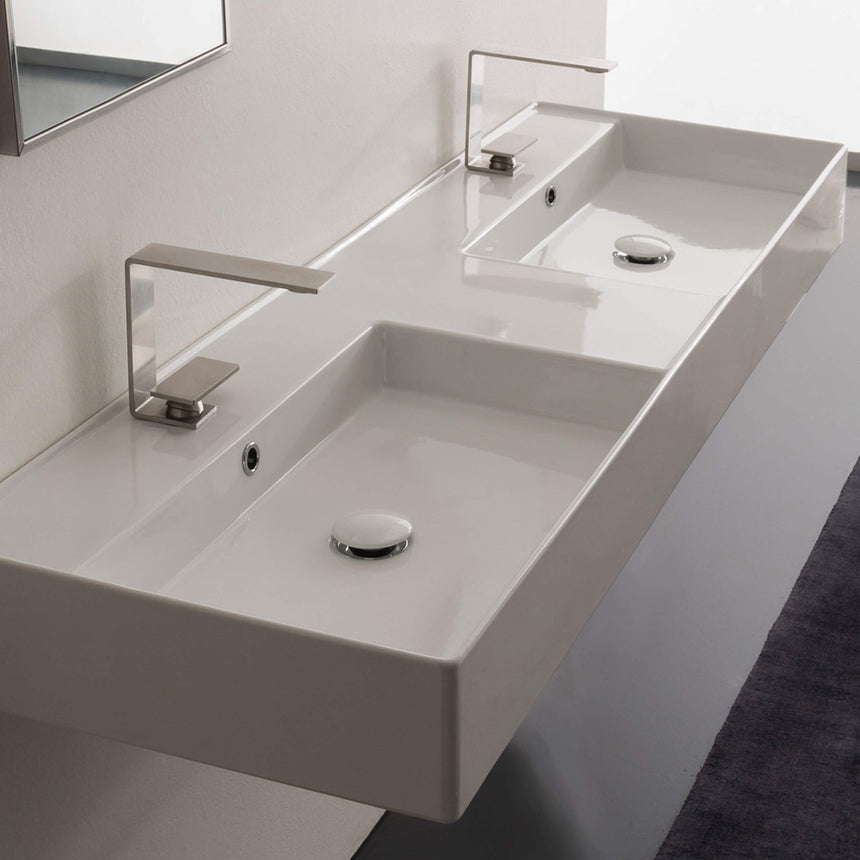 ADP Teorema Wall Basin 1400 Double without Tap Hole Bathroom Basin ADP   