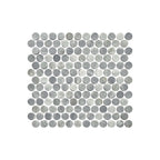 Artemis Mosaic PennyRound 23x23mm Natural Stone Honed Carrara Grey