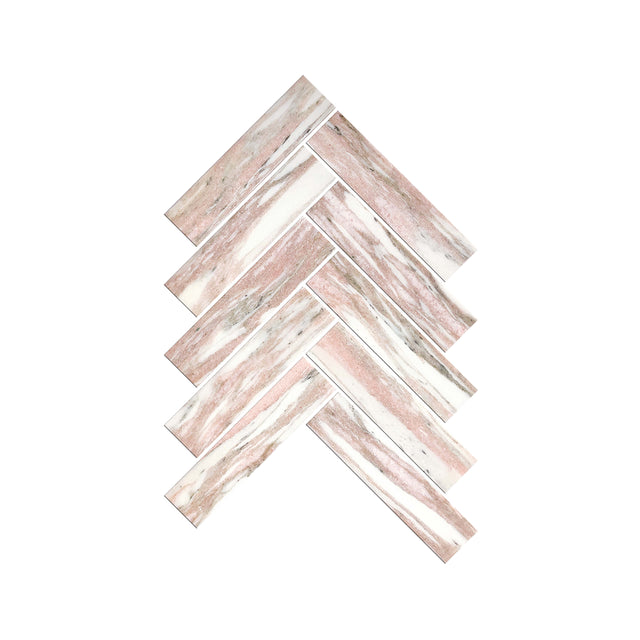 Artemis Herringbone 35x150 Norwegian Pink Honed Marble Mosaic GNS Default Title  