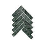 Artemis Mosaic Herringbone 35x150mm Natural Stone Honed Indian Green