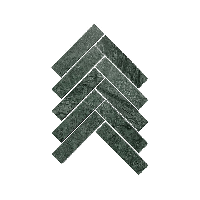 Artemis Indian Green Herringbone Honed 35x150 Sample Sample Tilemall   