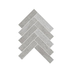 Artemis Mosaic Herringbone 35x150mm Natural Stone Honed New Grey Sample