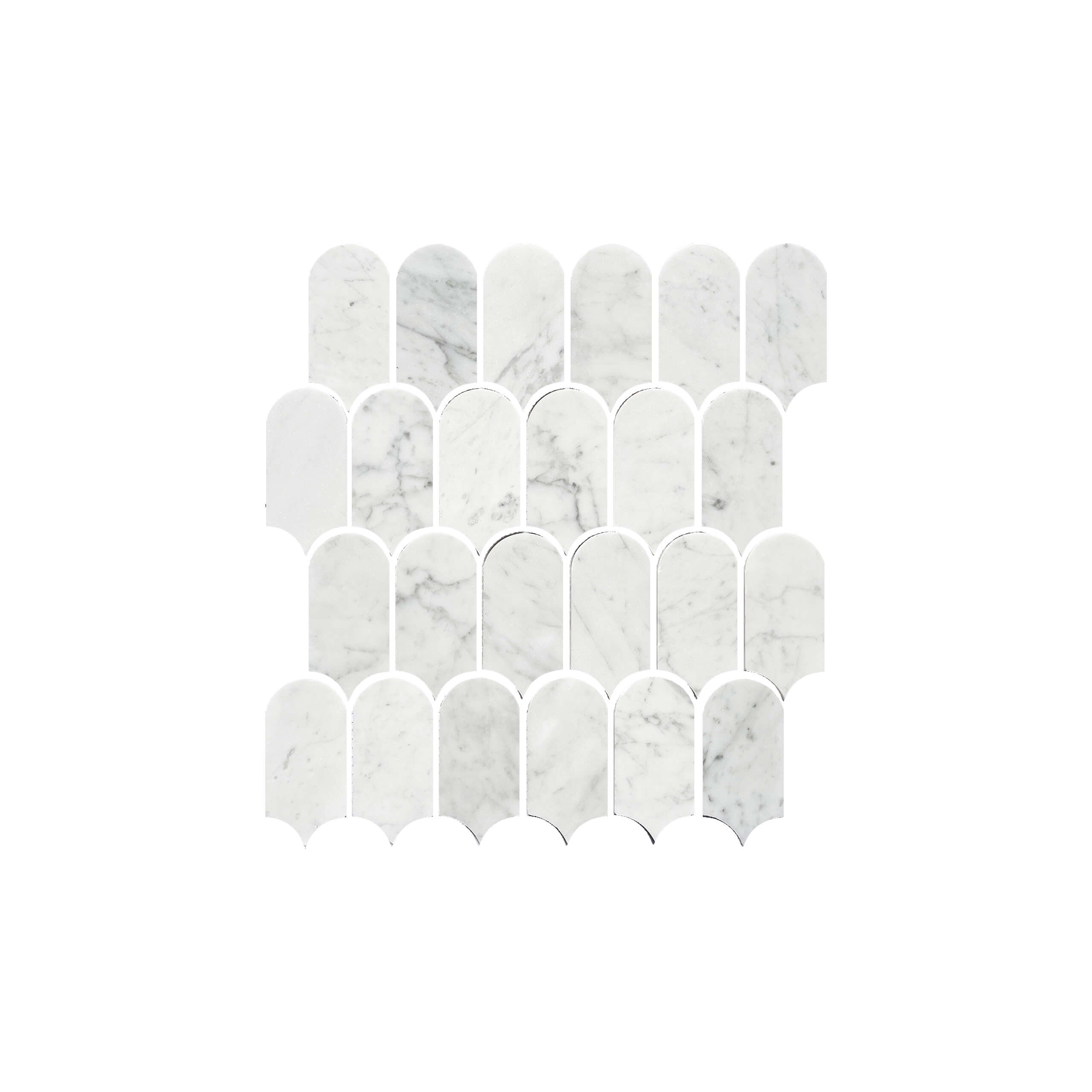 Artemis Feather 50x103 Carrara White Honed Marble Mosaic Tilemall Default Title