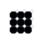 Octagon Mosaic Square 97x97mm Porcelain Matt Black Sample