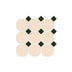 Octagon Mosaic Square 97x97mm Porcelain Matt Cream with Green Dot