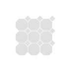 Octagon Mosaic Square 97x97mm Porcelain Matt White with White Dot Sample