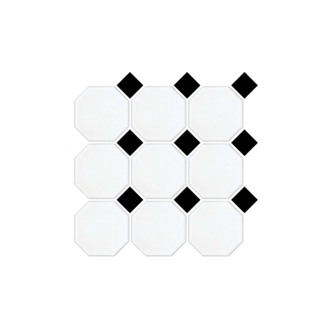 Octagon 97x97 Matt White With  Matt Black Dot Porcelain Mosaic GNS Default Title  