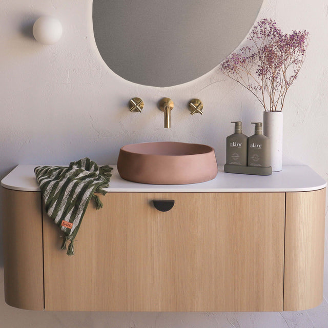 Nood Co Mill Wall Hung Basin Blush Pink Bathroom Basin Nood Co Default Title  