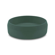 Nood Co Prism Circle Basin round above-counter ceramic basin by Tilemall, teal finish, 400mm diameter, curved rim