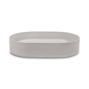 Nood Co Pill wall-hung basin by Tilemall in morning mist, oval ceramic 580x380mm
