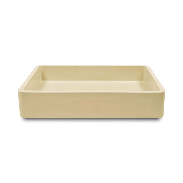 Nood Co Vesl Rectangle Surface Mount Basin Custard Bathroom Basin Nood Co Default Title  