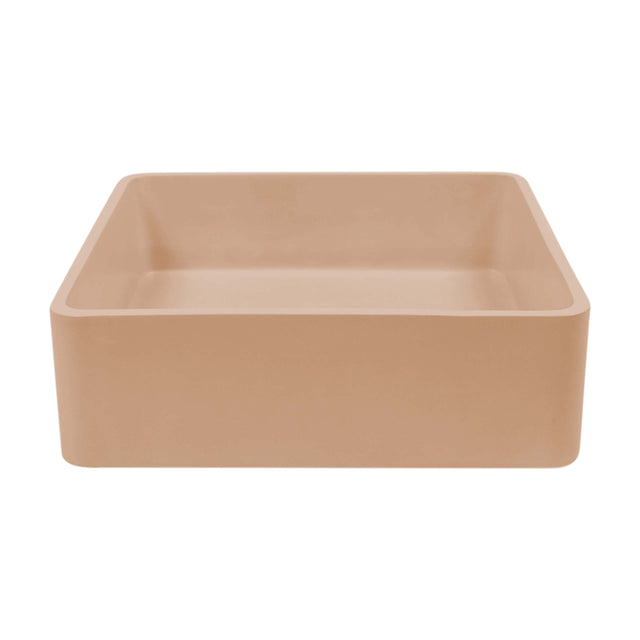 Nood Co Vesl Square Surface Mount Basin Pastel Peach Bathroom Basin Nood Co Default Title  