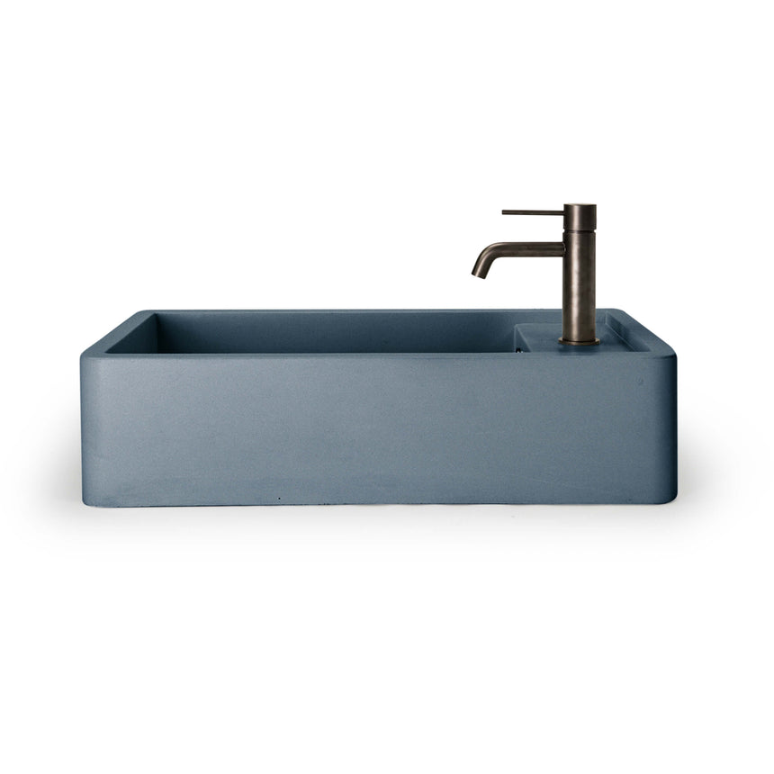 Nood Co Shelf 02 Surface Mount Basin with Overflow Copan Blue Bathroom Basin Nood Co 1 Tap Hole Black 