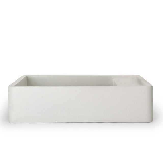 Nood Co Shelf 02 Surface Mount Basin with Overflow Ivory Bathroom Basin Nood Co 0 Tap Hole Black 