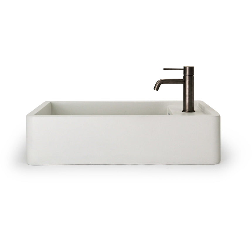 Nood Co Shelf 02 Surface Mount Basin with Overflow Ivory Bathroom Basin Nood Co 1 Tap Hole Black 