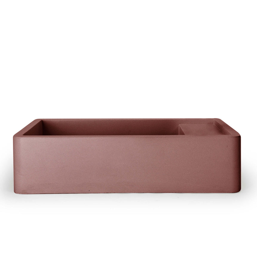 Nood Co Shelf 02 Surface Mount Basin with Overflow Musk Bathroom Basin Nood Co 0 Tap Hole Black 
