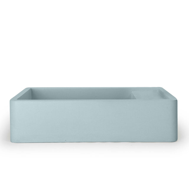 Nood Co Shelf 02 Surface Mount Basin with Overflow Powder Blue Bathroom Basin Nood Co 0 Tap Hole Black 