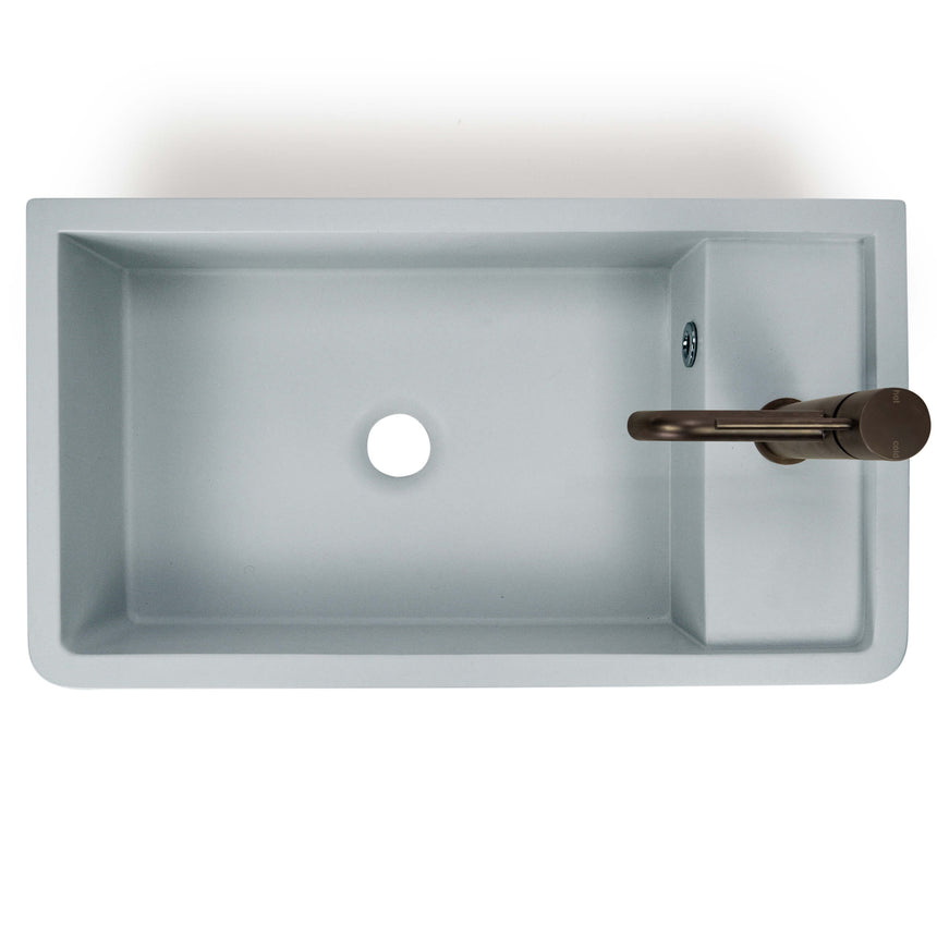 Nood Co Shelf 02 Surface Mount Basin with Overflow Powder Blue Bathroom Basin Nood Co   