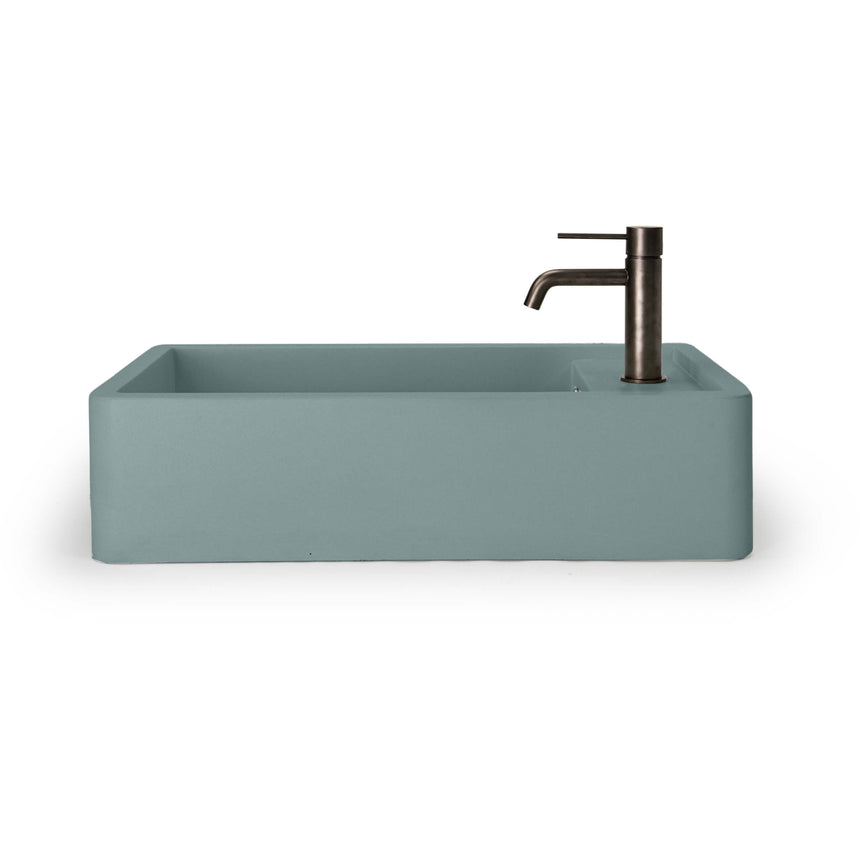 Nood Co Shelf 02 Surface Mount Basin with Overflow Rowboat Bathroom Basin Nood Co 1 Tap Hole Black 