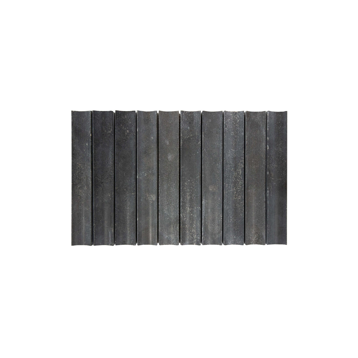 Apollo Stone Concave 198x318mm honed charcoal marble mosaic tile by Tilemall with stacked vertical ridges