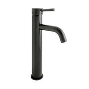 ADP Bloom matte black extended basin mixer by Tilemall with curved spout and lever handle