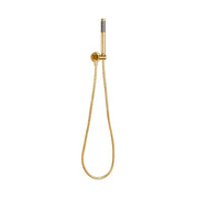 ADP Bloom brushed brass handheld shower on hook with knurled grip and flexible hose by Tilemall