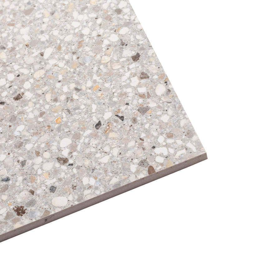 Shoreline 600x600 Matt Silver Grey Terrazzo Look Tiles Tilemall