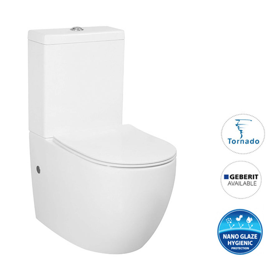 Voghera Tornado Toilet Suite Toilet Inspire Standard Seat R&T Cistern 