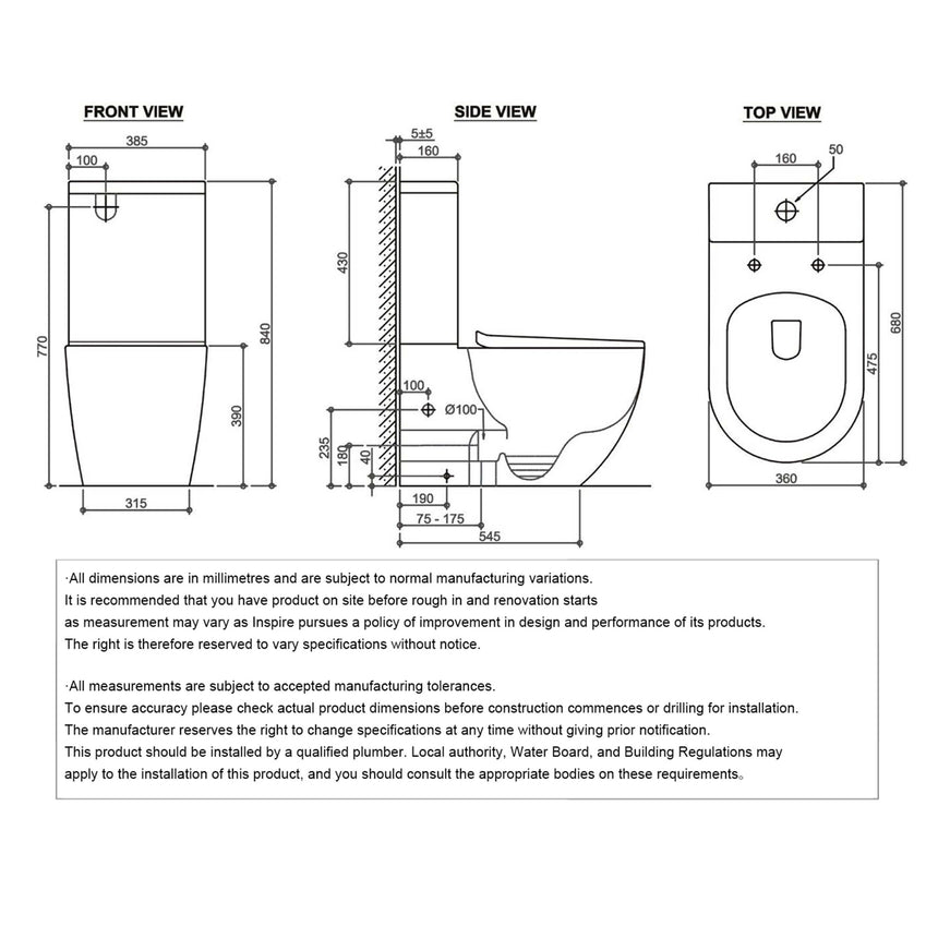 Voghera Tornado Toilet Suite Toilet Inspire   