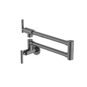 Nero Zen graphite pot filler with dual swivel arms and lever handles by Tilemall