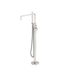 Nero Zen SS316L Freestanding Bath Mixer With Outdoor Shower Hose Brushed Nickel
