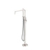 Nero Zen SS316L Freestanding Bath Mixer With Outdoor Shower Hose Brushed Nickel