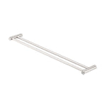 Nero Zen SS316L Double Towel Rail 800mm Brushed Nickel