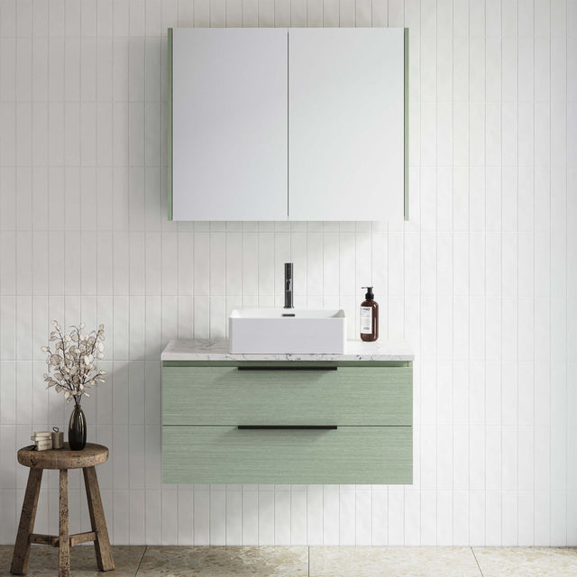 Ashton Wall Hung Vanity SilkSurface Top Vanity Timberline 750mm Center