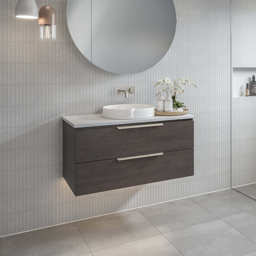 Ashton Wall Hung Vanity SilkSurface Top Vanity Timberline