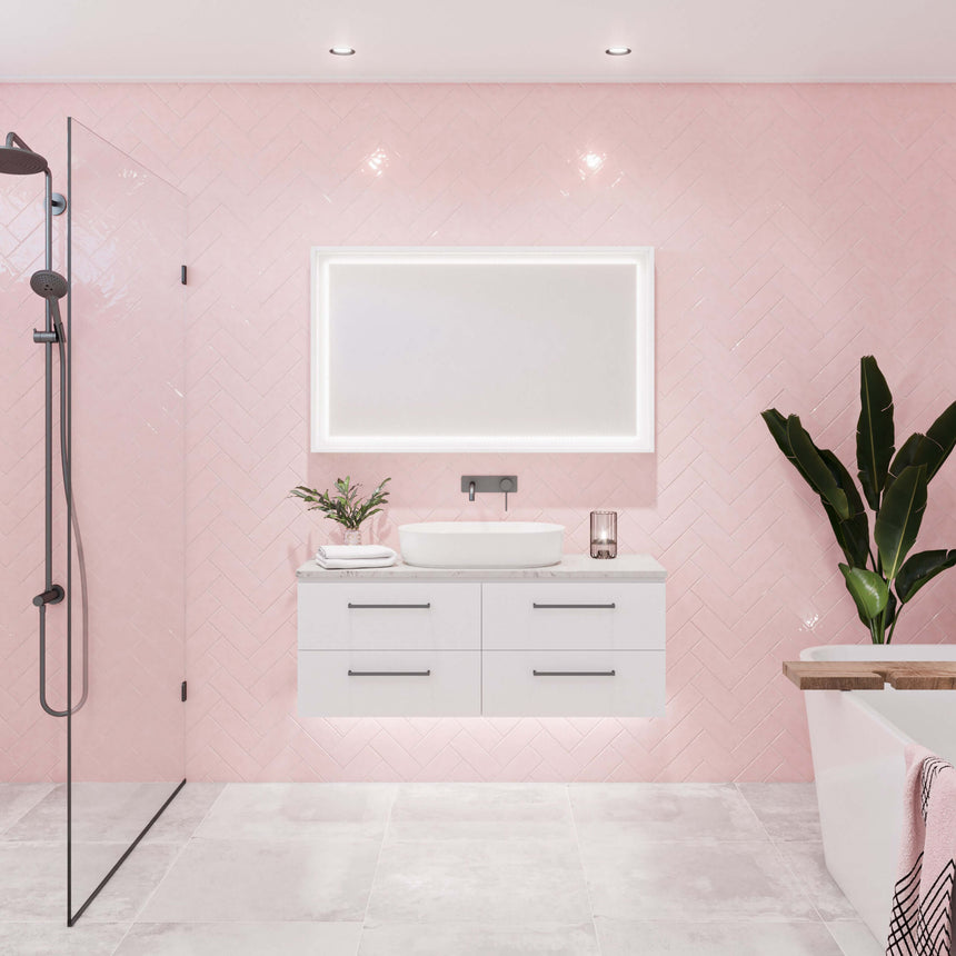 Ashton Wall Hung Vanity SilkSurface Top Vanity Timberline