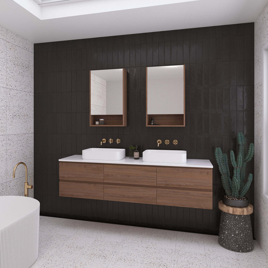 Ashton Wall Hung Vanity SilkSurface Top Vanity Timberline