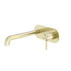 Nero Zen Ss316L Wall Basin/Bath Mixer 230mm Spout Brushed Gold