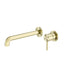 Nero Zen Ss316L Wall Basin/Bath Mixer Separate Back Plate 230mm Spout Brushed Gold
