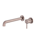 Nero Zen Ss316L Wall Basin/Bath Mixer Separate Back Plate 230mm Spout Brushed Bronze