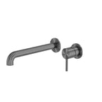 Nero Zen Ss316L Wall Basin/Bath Mixer Separate Back Plate 230mm Spout Graphite