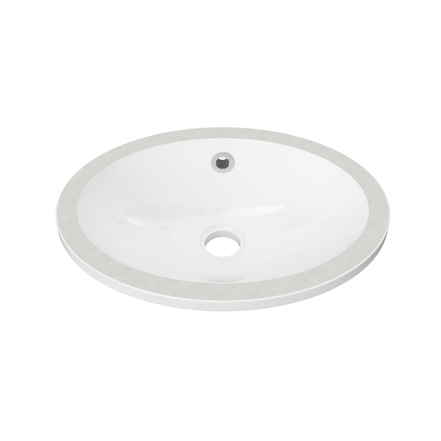 Amara Undermount Basin 450mm Gloss White Bathroom Basin Timberline Default Title