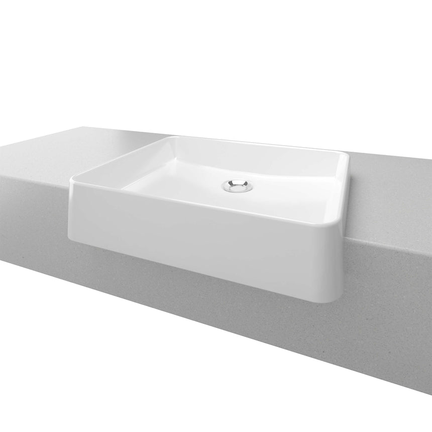 Fergus Semi Recessed Basin 500mm Gloss White Bathroom Basin Timberline