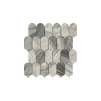 Marble Mosaic Feather 96x48mm Honed Carrara Grey