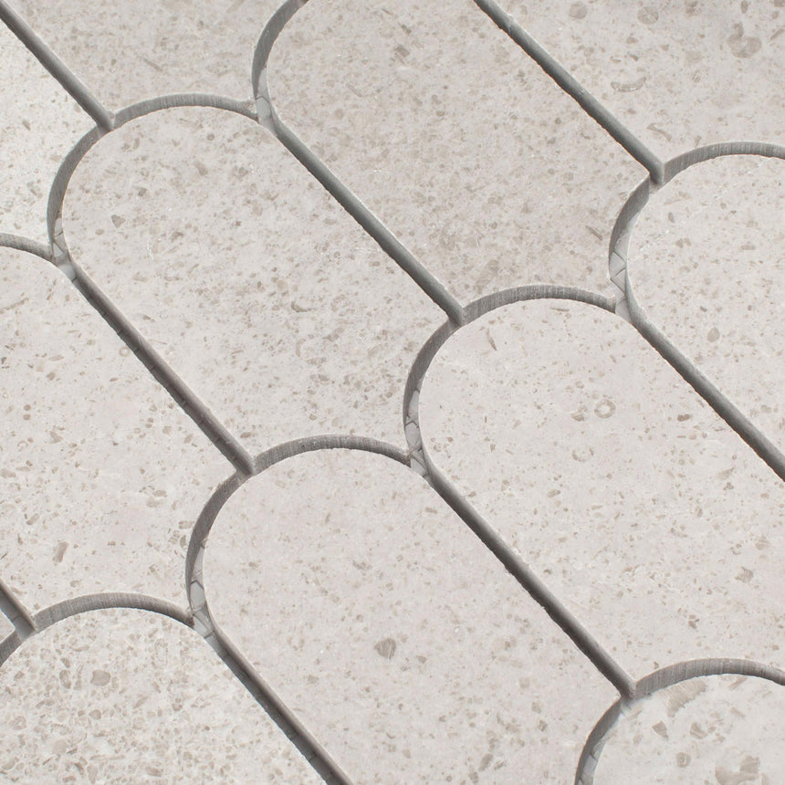Marble Mosaic Feather 96x48mm Honed New Grey