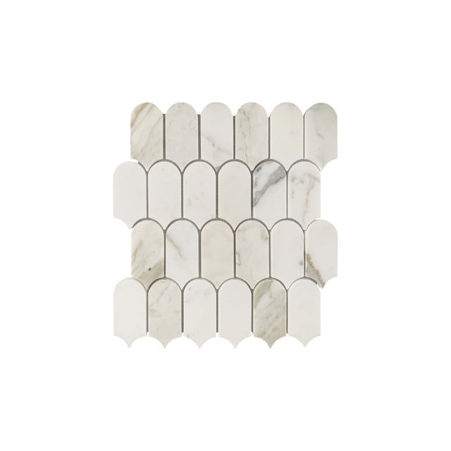 Natural Marble Mosaic Feather 96x48 Calacatta Gold Honed Marble Mosaic Tilemall Default Title