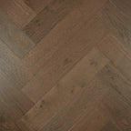 De Marque European Oak Herringbone Engineered Flooring 600x120x15/4mm Dark Brown